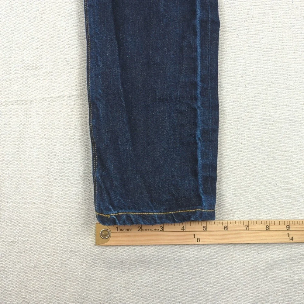 Raleigh Denim Jeans Mens 29x34 Blue Martin Selvedge‎ Button Fly White Oak
